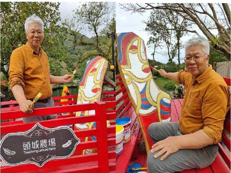 漂木畫家楊樹森為頭城農場彩妝添亮點