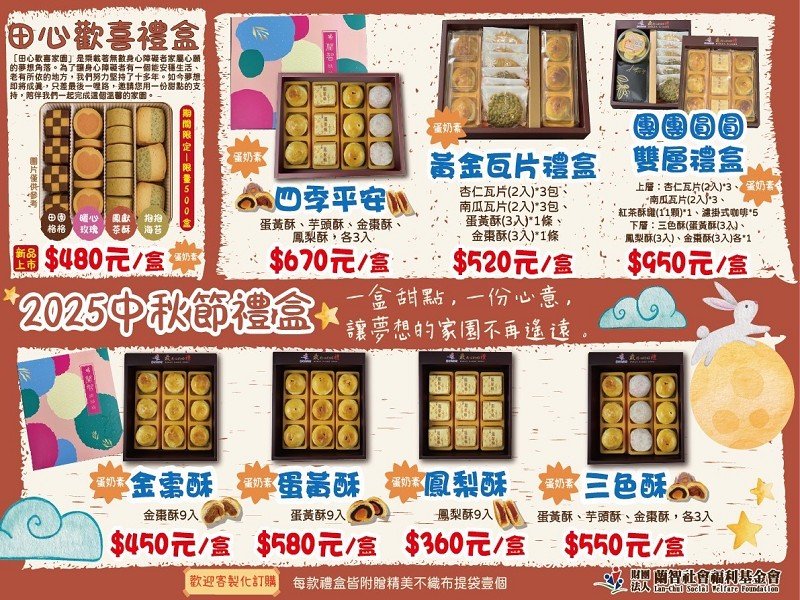 蘭智中秋月餅禮盒銷售不如預期好,籲請各界多多訂購