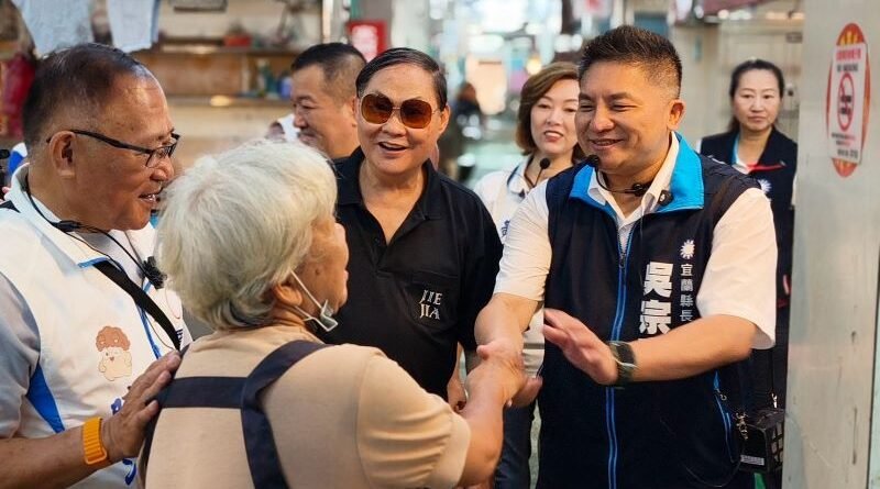 吳宗憲攜陳鴻禧走訪羅東　市場、夜市爭取支持